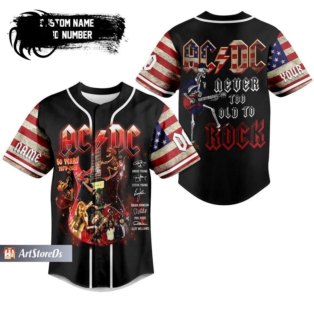 Rock your style with AC DC Jersey Shirt – Custom Name Baseball Uniform Tour Shirt – Shop Now!