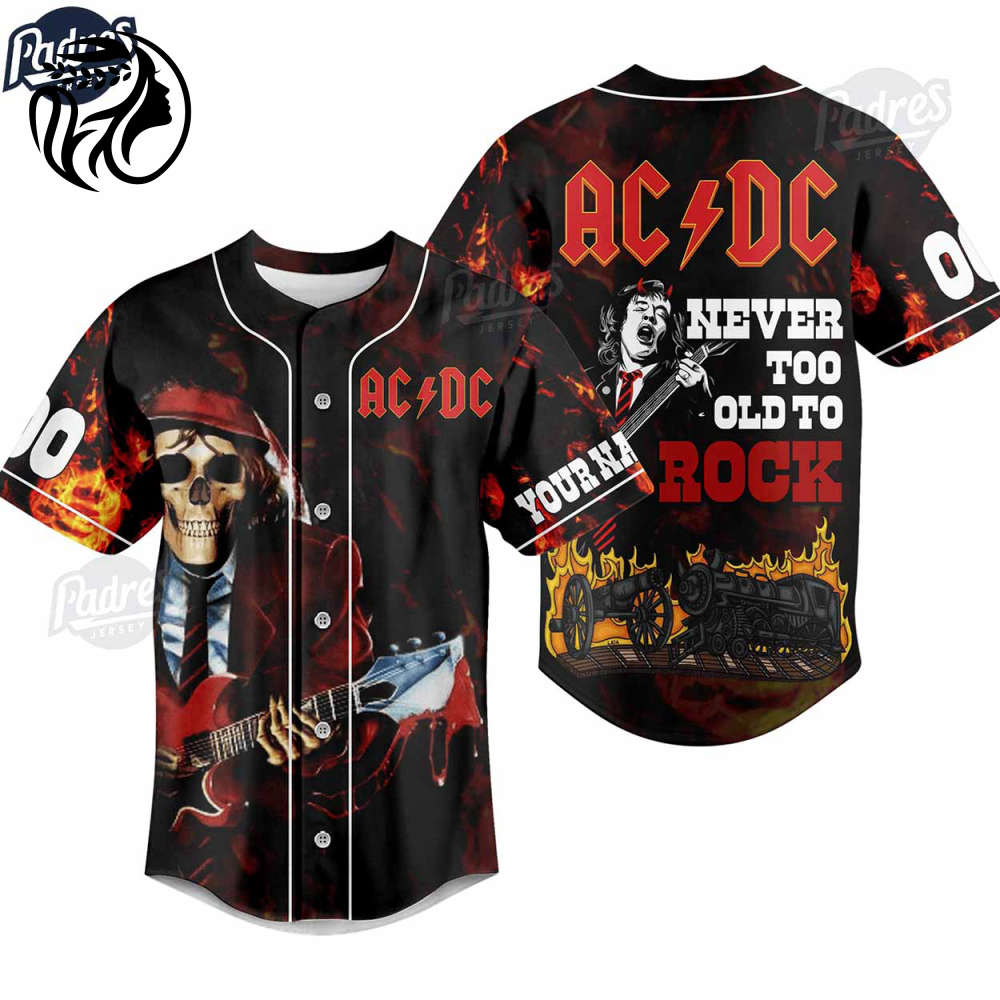 ACDC Never Too Old To Rock: Custom Baseball Jersey for True Rock Fans