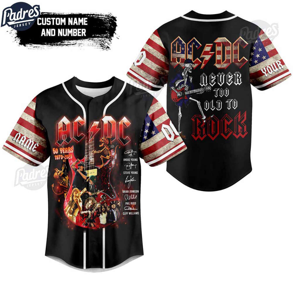 ACDC Never Too Old To Rock: Custom USA Baseball Jersey – Show Your Passion!