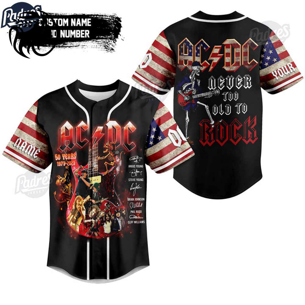 ACDC Never Too Old To Rock: Custom USA Baseball Jersey – Show Your Passion!