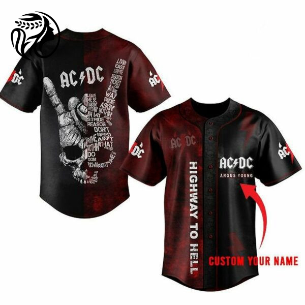 ACDC Rock Band Highway to Hell Custom Baseball Jersey Personalized 464 Design