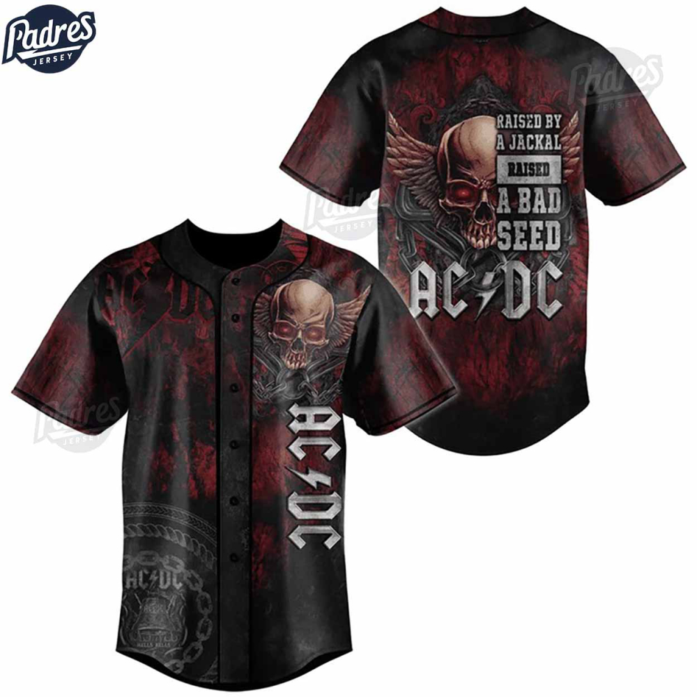 ACDC Skull Custom Baseball Jersey Shirt: Rock the Field in Style!