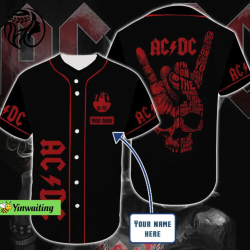 AC DC Tour Jersey: Custom Name Rock Baseball Shirt & Band T-Shirt – Rock & Roll Merch