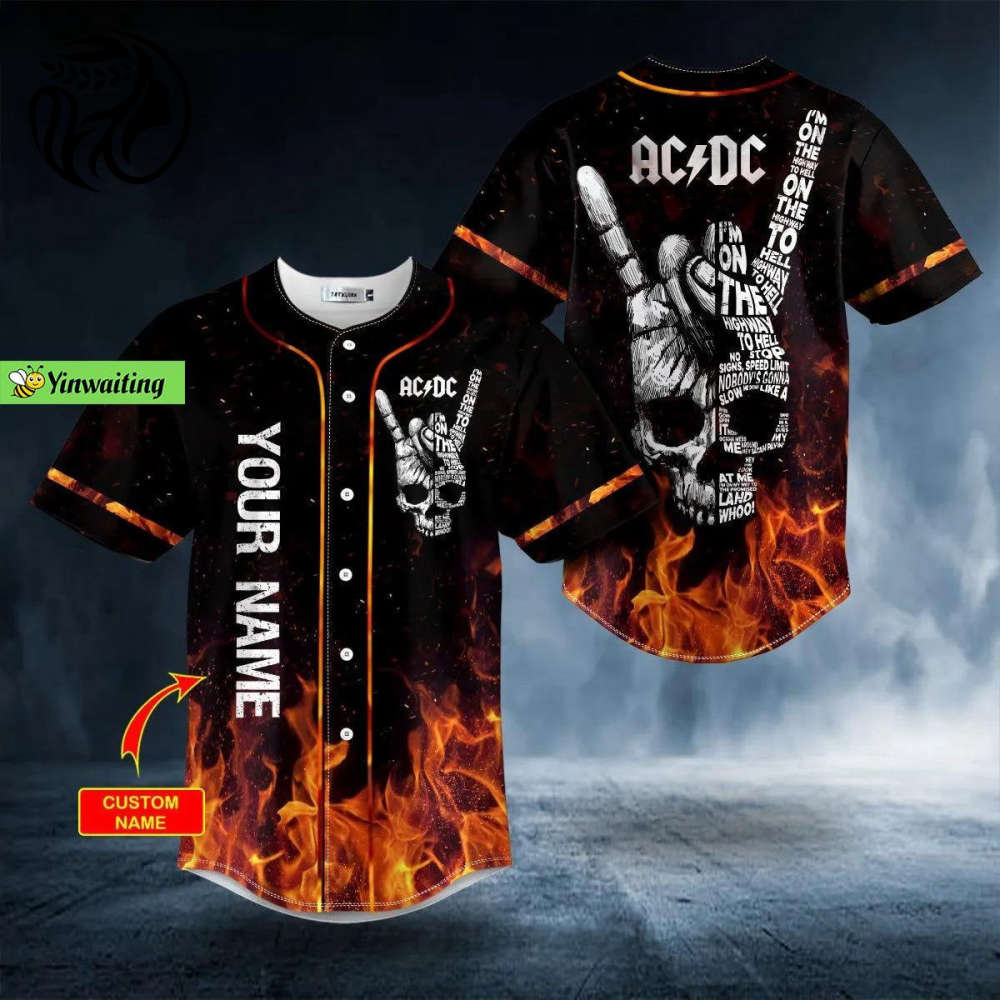 AC DC Tour Jersey: Custom Band Shirt for Athletic Style – AC DC Baseball Jersey & Rock Band Shirt
