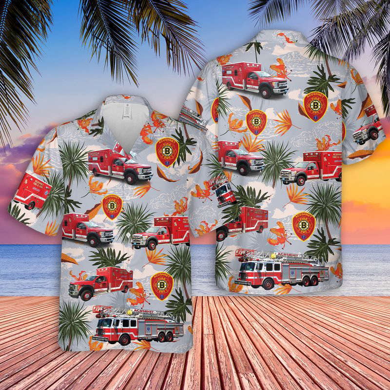 Acushnet Fire & EMS Department Hawaiian Shirt Gift for Men Dad Father Gift for Men Dad Father