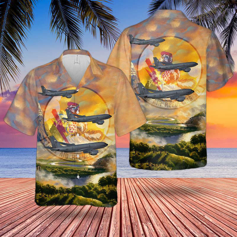 Alaska Air National Guard 168th Air Refueling Wing Boeing KC-135R Stratotanker Hawaiian Shirt Gift for Men Dad Father Gift for Men Dad Father