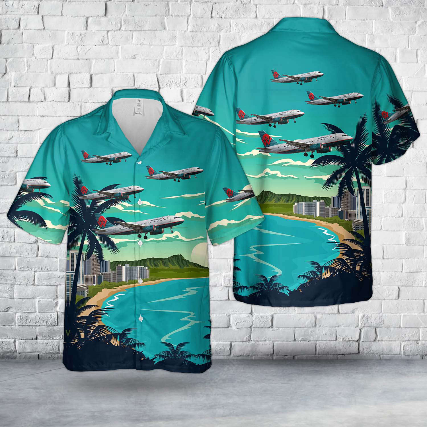 American Airlines “America west” A319 Livery Hawaiian Shirt Gift for Men Dad Father Gift for Men Dad Father