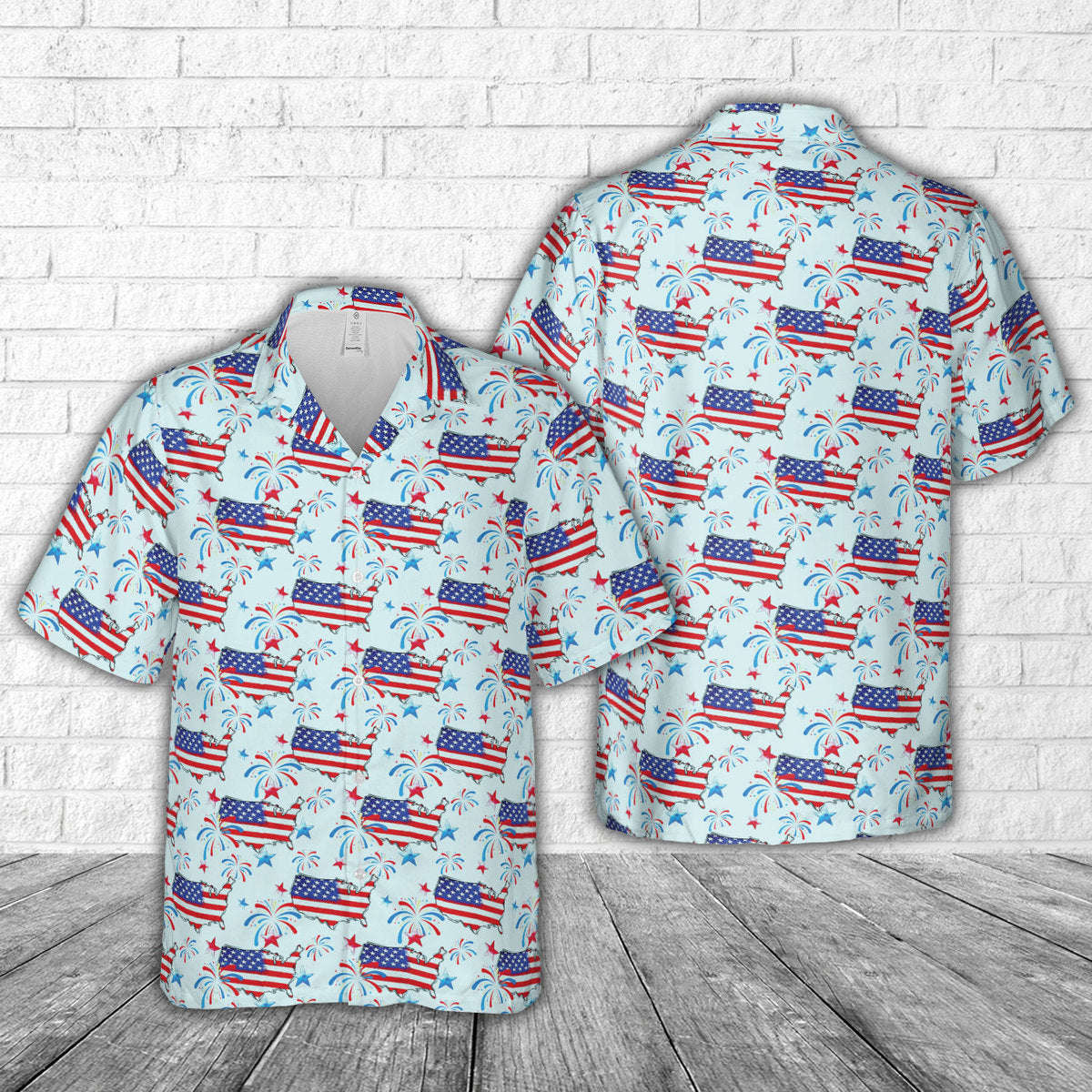 American Map 4th Of July Hawaiian Shirt Gift for Men Dad Father Gift for Men Dad Father