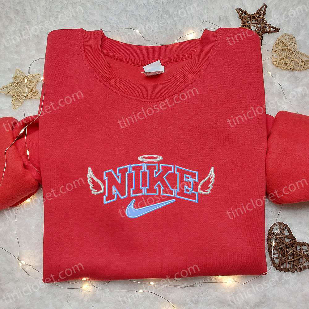 Custom Angel Wings x Nike Embroidered Shirt: The Perfect Family Gift!