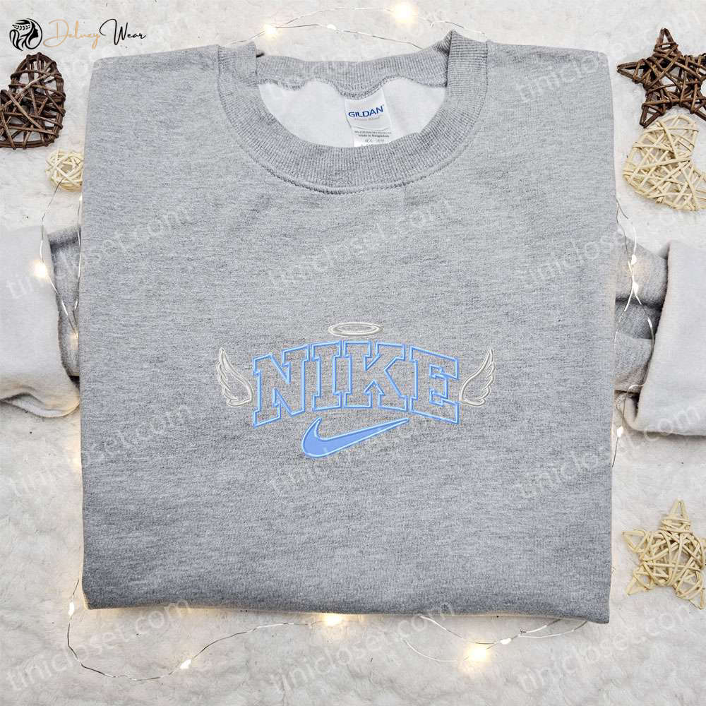 Custom Angel Wings x Nike Embroidered Shirt: The Perfect Family Gift!