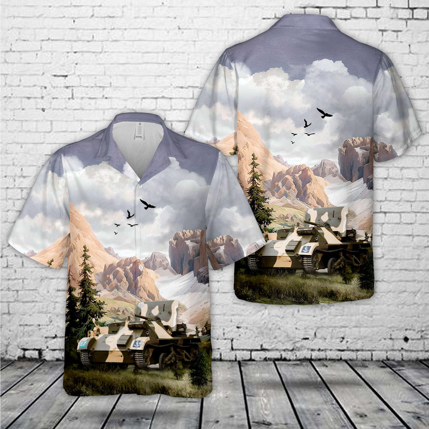 Australian Army 2 Pounder Anti-tank Gun Carrier In WW2 Hawaiian Shirt Gift for Men Dad Father Gift for Men Dad Father