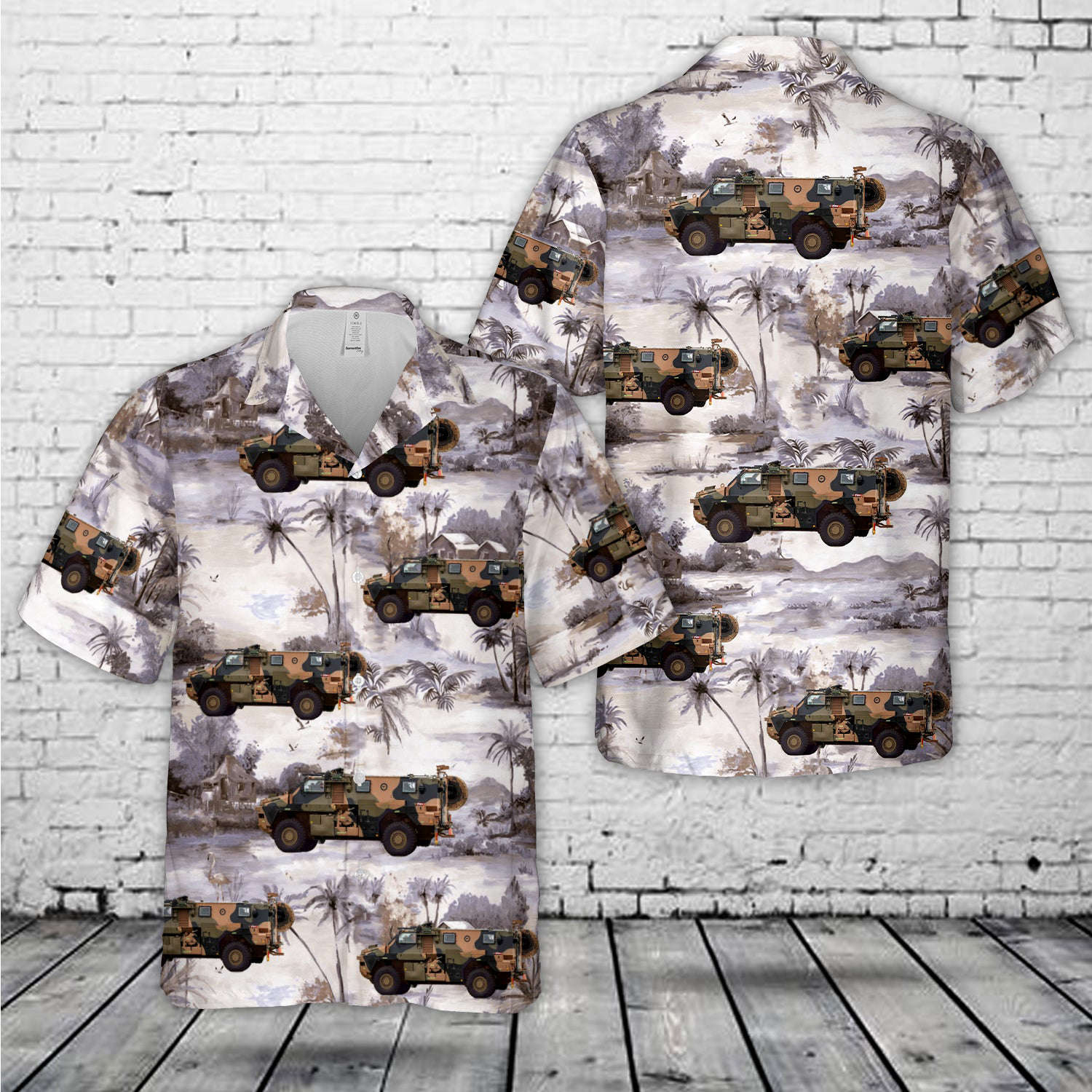 Australian Army soldiers with a Bushmaster armoured Personnel carrier APC Hawaiian Shirt Gift for Men Dad Father Gift for Men Dad Father