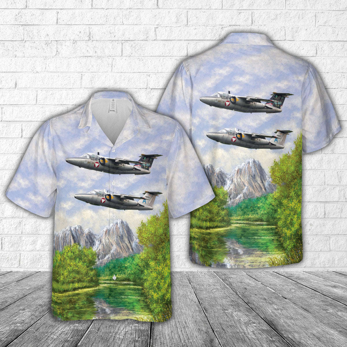 Austrian Air Force Saab 105OE Hawaiian Shirt Gift for Men Dad Father Gift for Men Dad Father