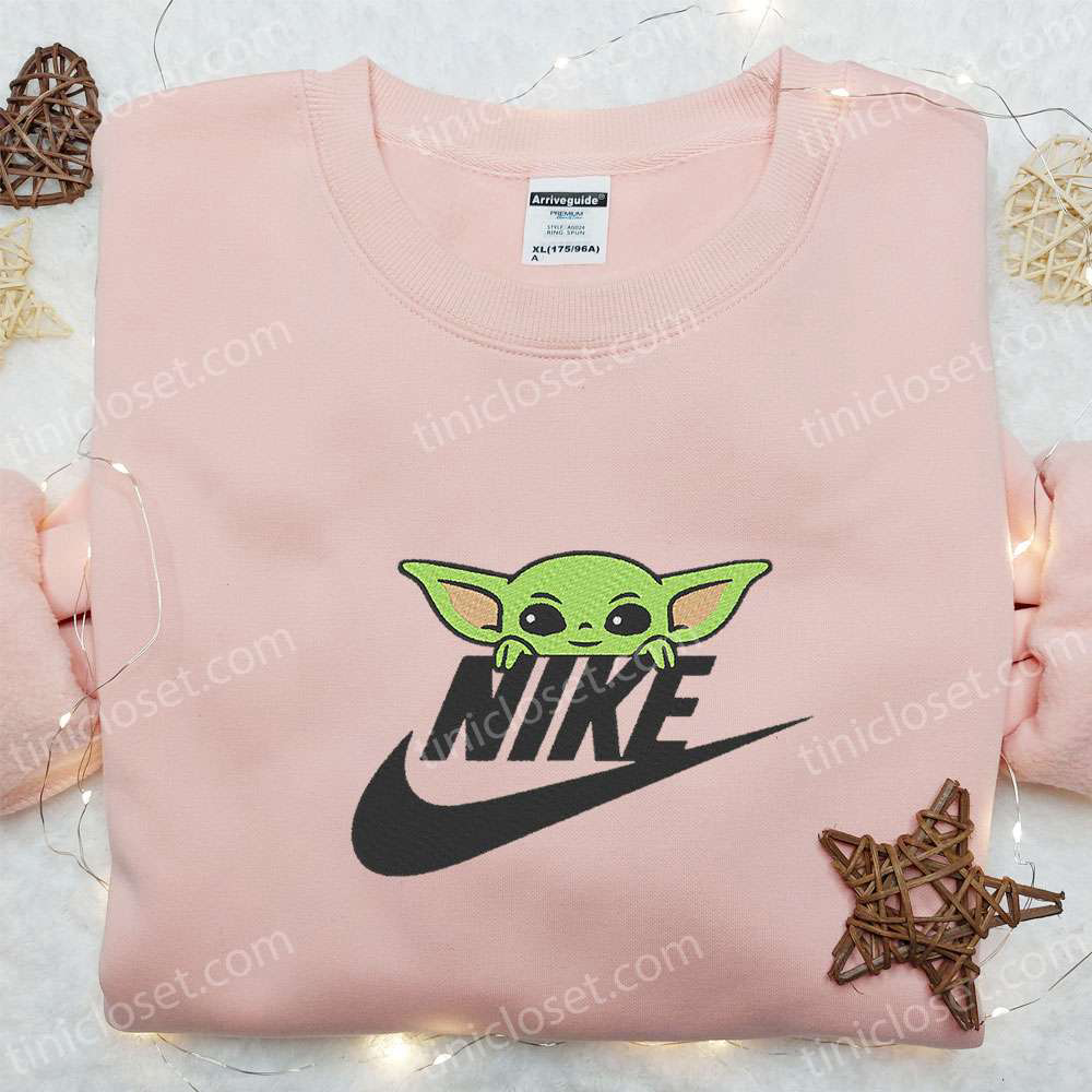 Baby Yoda x Nike Movie Embroidered Sweatshirt – Nike Inspired Shirt Perfect Family Gift