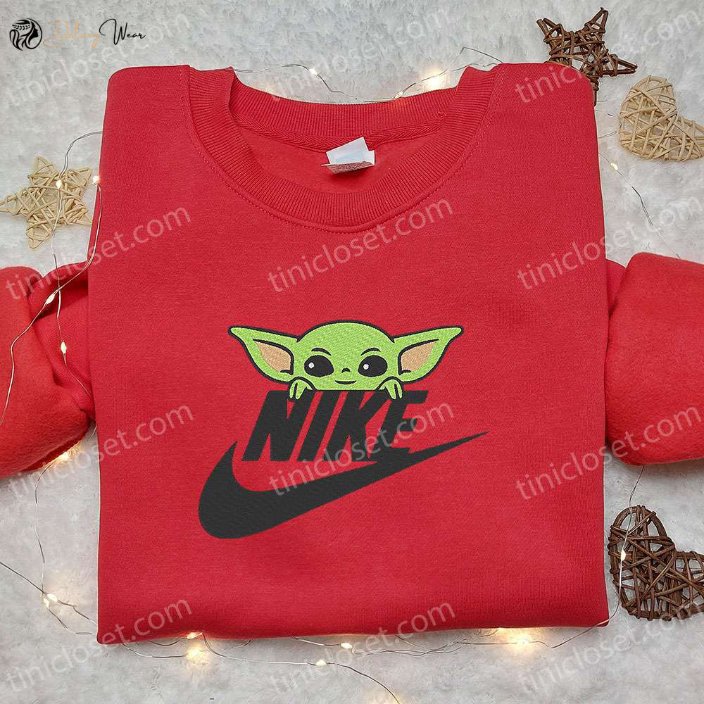 Baby Yoda x Nike Movie Embroidered Sweatshirt – Nike Inspired Shirt Perfect Family Gift