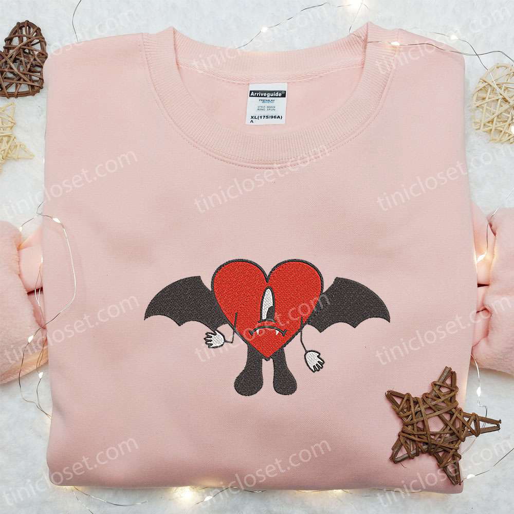 Spooky Bad Bunny Halloween Hoodie: Cool Embroidered Sweatshirt Perfect Family Gift