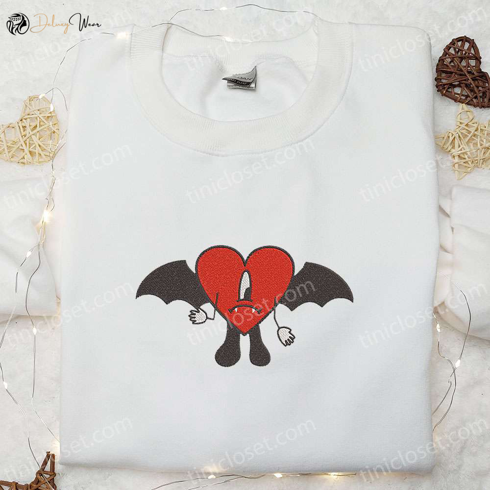 Spooky Bad Bunny Halloween Hoodie: Cool Embroidered Sweatshirt Perfect Family Gift
