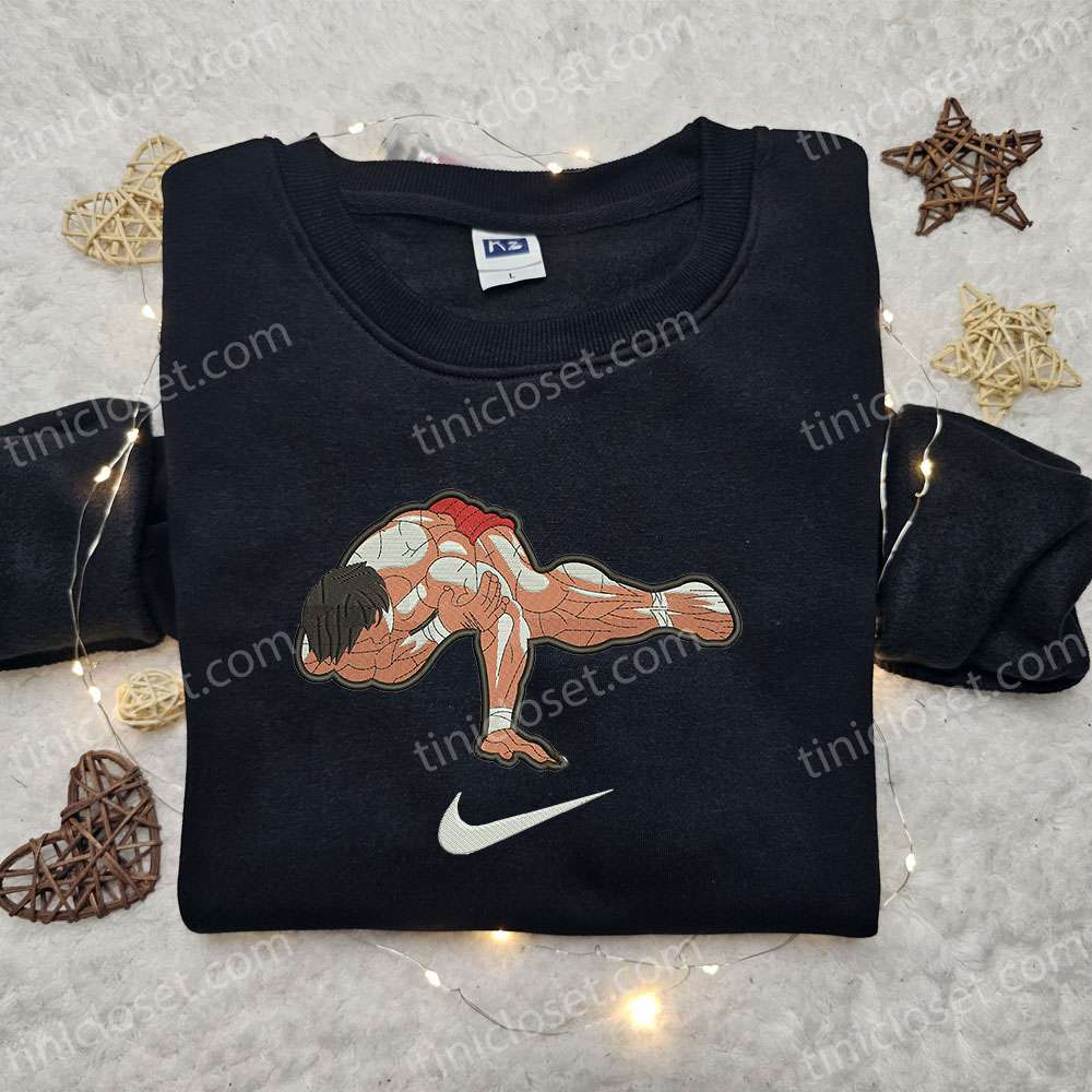 Baki Grappler x Swoosh Anime Hoodie Cool Embroidered Clothing Ideal Family Gift
