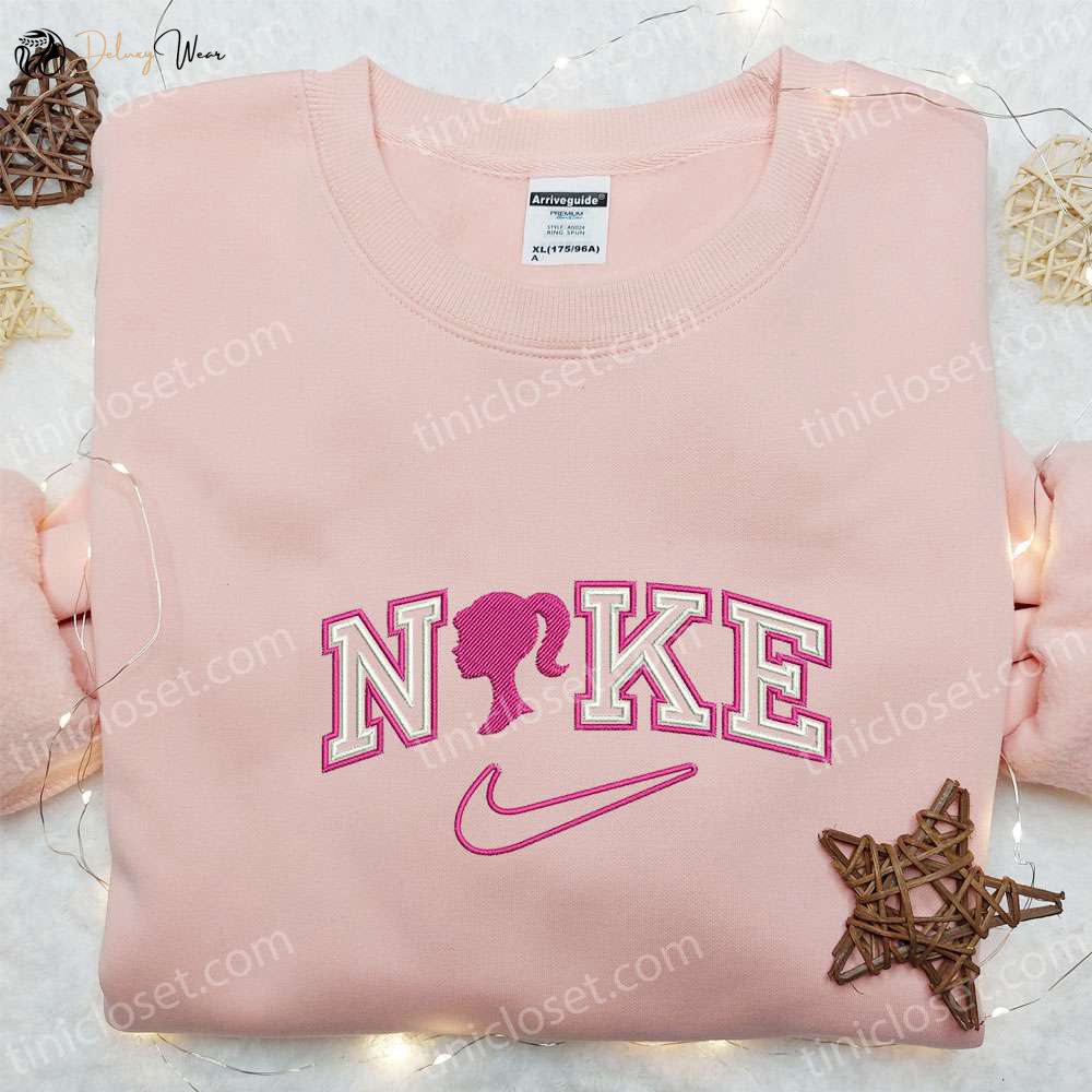 Barbie x Nike Cartoon Embroidered Shirt: Best Birthday Gift – Nike Inspired Design