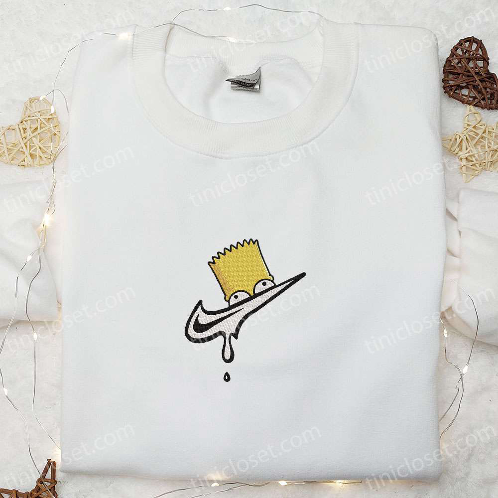 Bart Simpson Melt x Swoosh Embroidered Sweatshirt – Nike Inspired Shirt: Best Family Gift Ideas