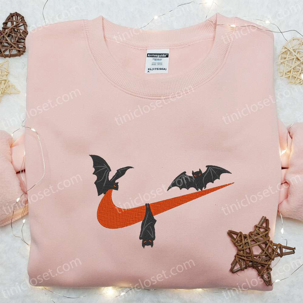 Nike Inspired Bat x Swoosh Embroidered Sweatshirt: Best Halloween Gift Ideas for Family
