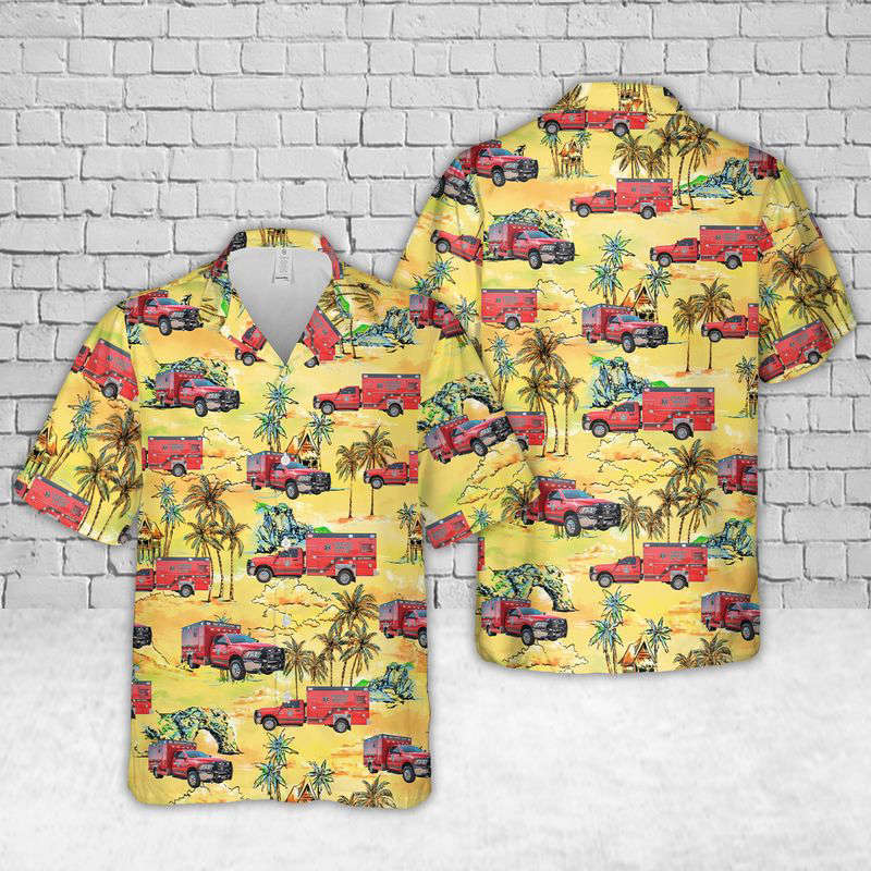 Bay County EMS Hawaiian Shirt Gift for Men Dad Father Gift for Men Dad Father