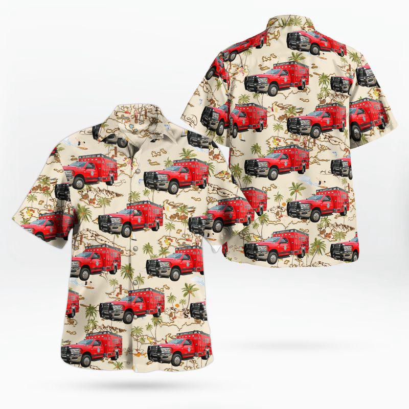 Bay County, Florida Emergency Services Hawaiian Shirt Gift for Men Dad Father Gift for Men Dad Father