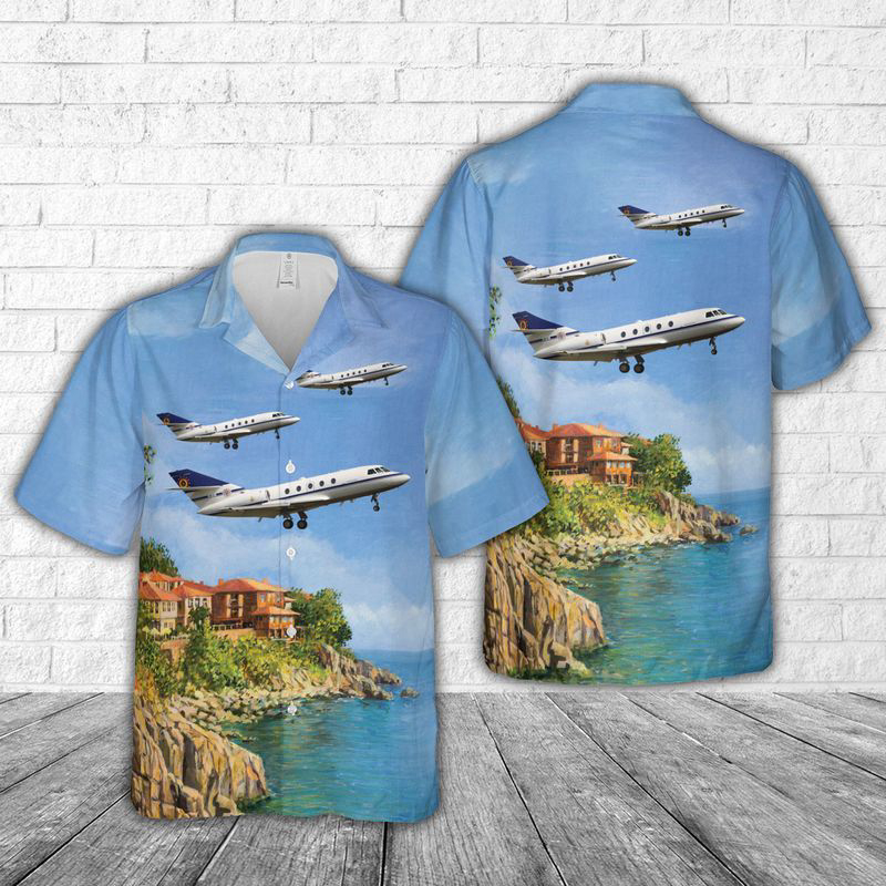 Belgian Air Force Dassault Falcon 20E Hawaiian Shirt Gift for Men Dad Father Gift for Men Dad Father