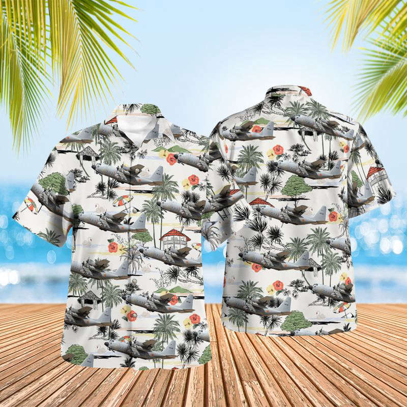 Belgian Air Force Lockheed C-130H Hercules (L-382) Hawaiian Shirt Gift for Men Dad Father Gift for Men Dad Father