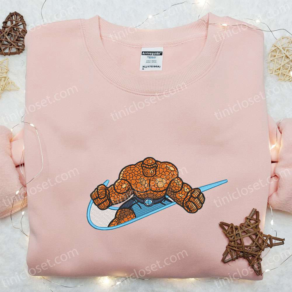 Ben Grimm x Swoosh Hoodie Marvel Cinematic Universe Embroidered Shirt – Best Family Gift Ideas