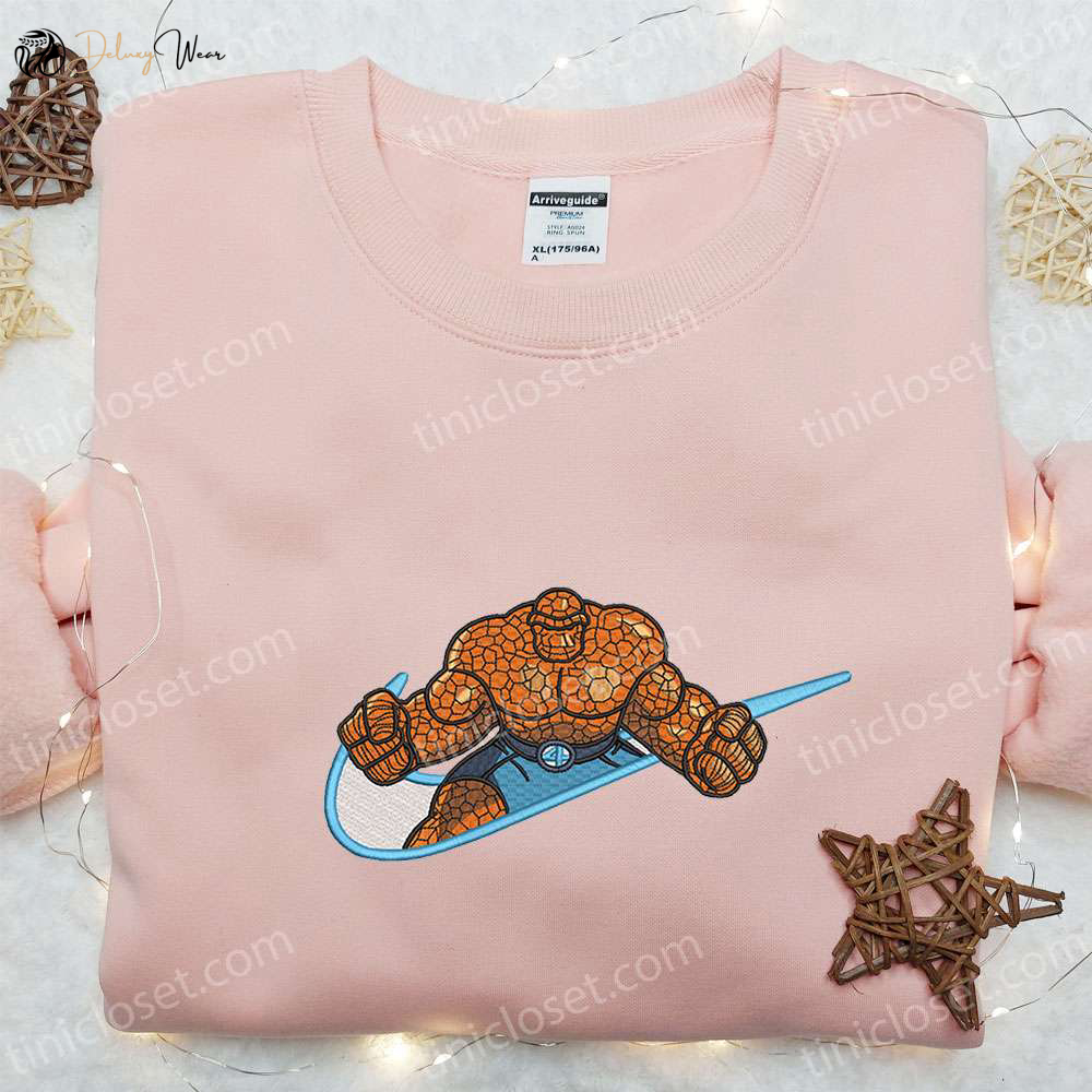 Ben Grimm x Swoosh Hoodie Marvel Cinematic Universe Embroidered Shirt – Best Family Gift Ideas