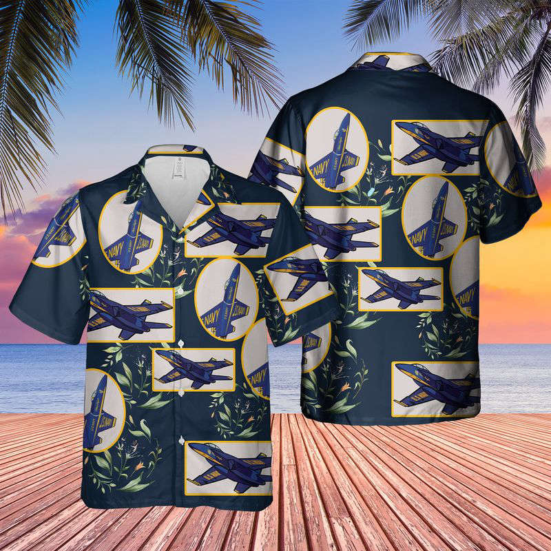 Blue Angels USN Hawaiian Shirt Gift for Men Dad Father Gift for Men Dad Father