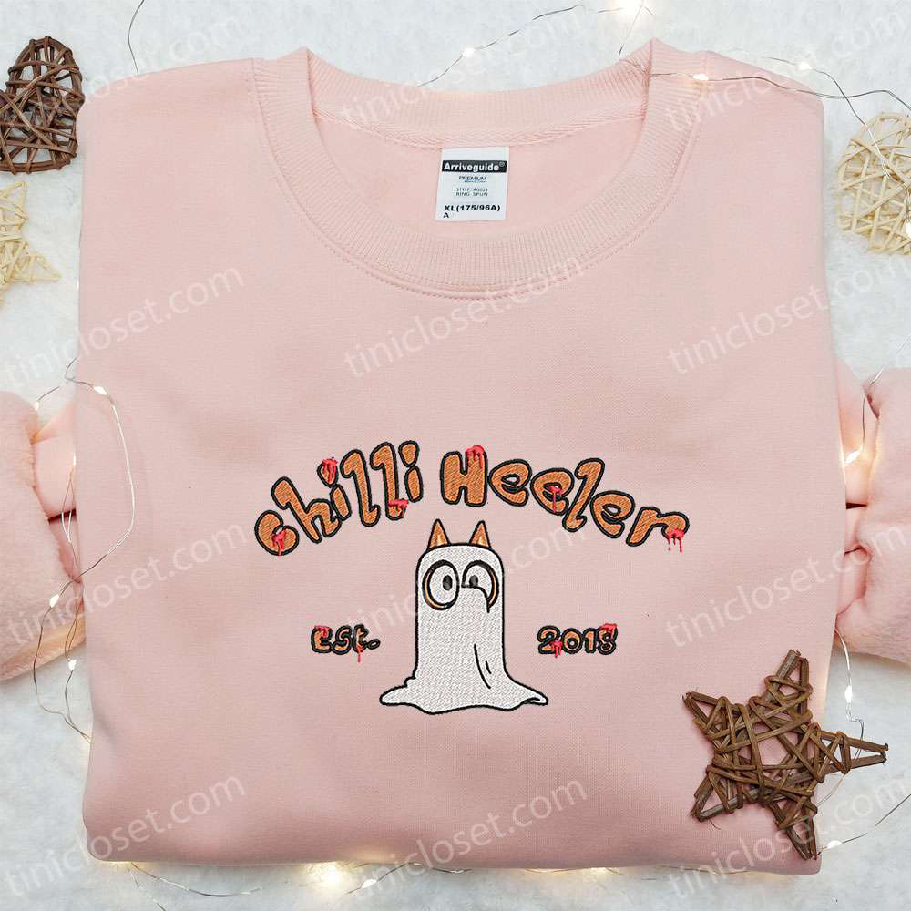 Bluey Chilli Heeler Est 2018 Halloween Embroidered Shirt – Best Family Halloween Gift
