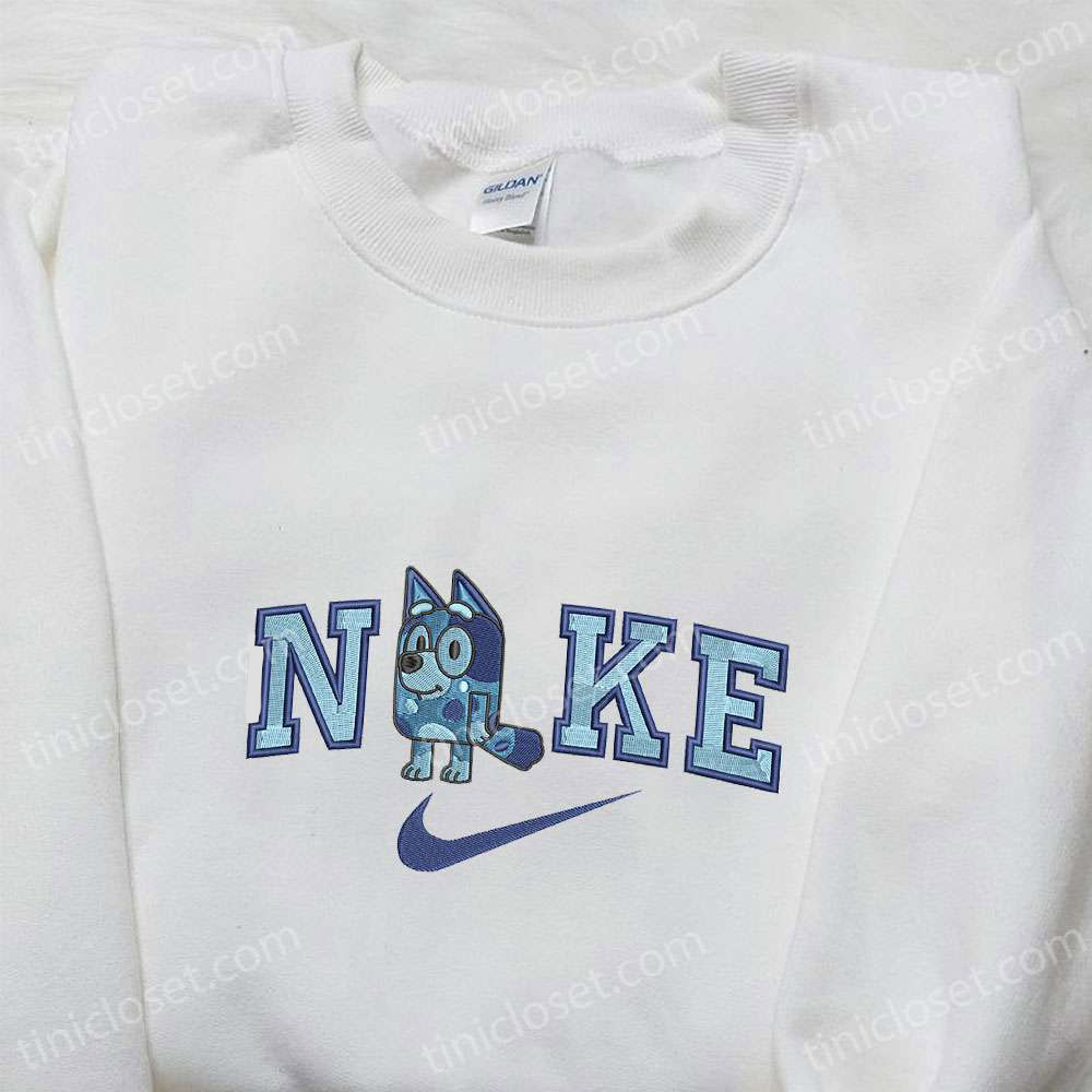 Bluey x Nike Cartoon Embroidered Sweatshirt – Stylish and Fun Nike-Inspired Shirt