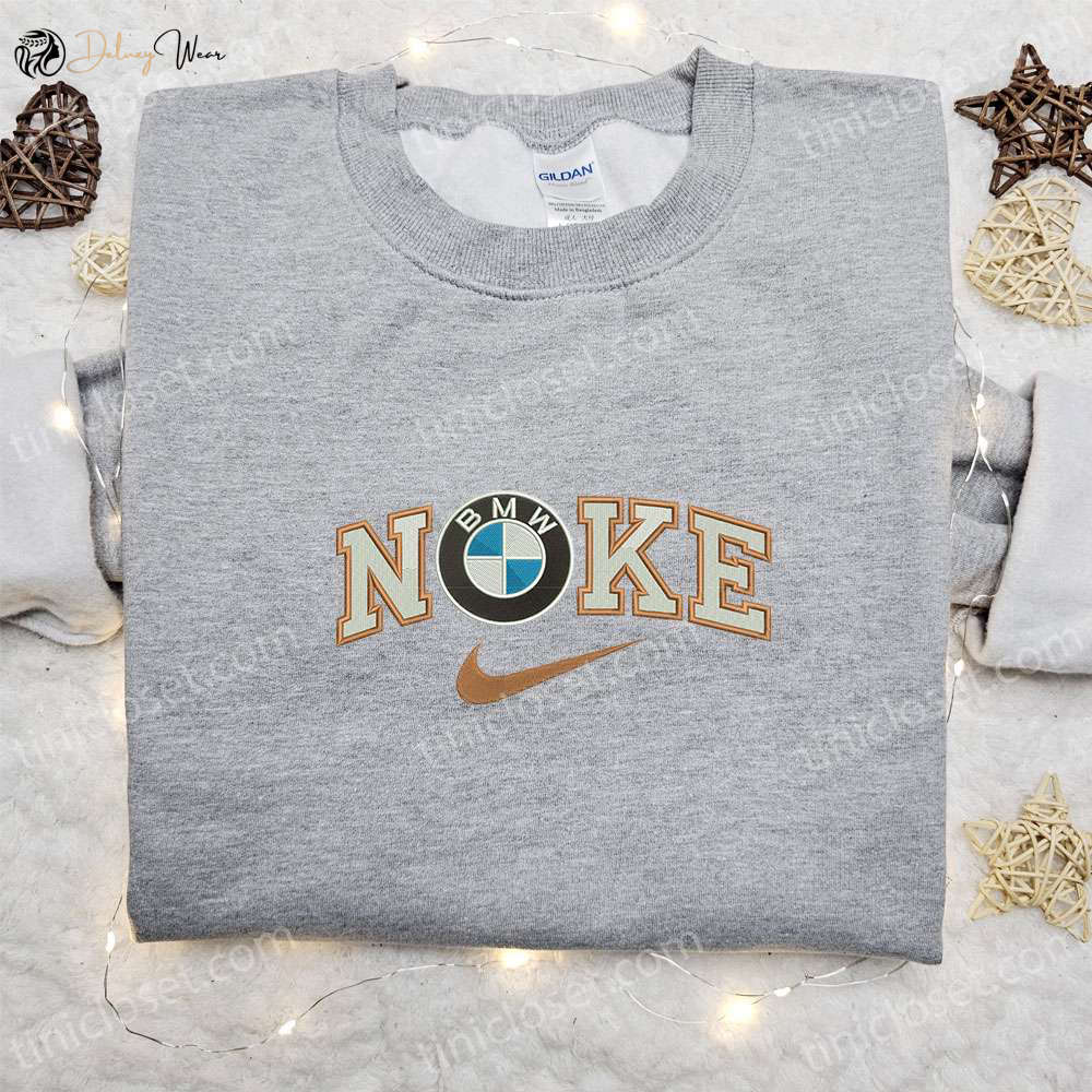 BMW Car x Nike Embroidered Sweatshirt & Transportation Shirt: Premium Nike Inspired Embroidered Apparel