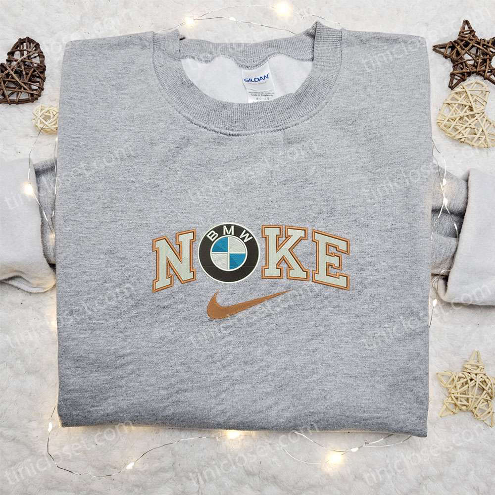 BMW Car x Nike Embroidered Sweatshirt & Transportation Shirt: Premium Nike Inspired Embroidered Apparel