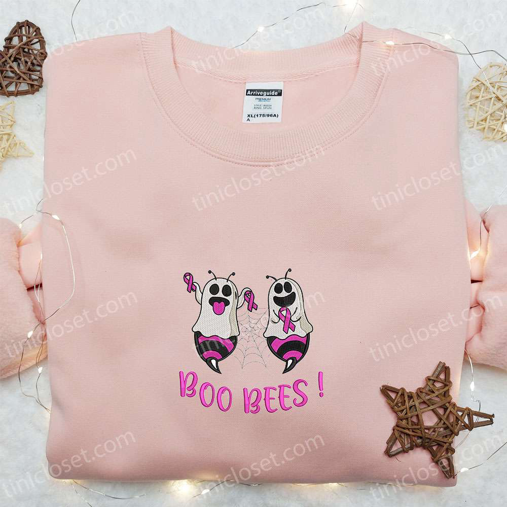 Boo Bees Ghost Embroidered Shirt: Funny Halloween Gift for Family