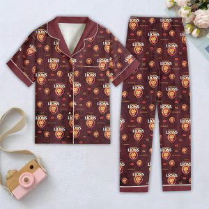 Brisbane Lions Women Short Sleeve Pajamas Set – Gift for Women – Christmas Gift