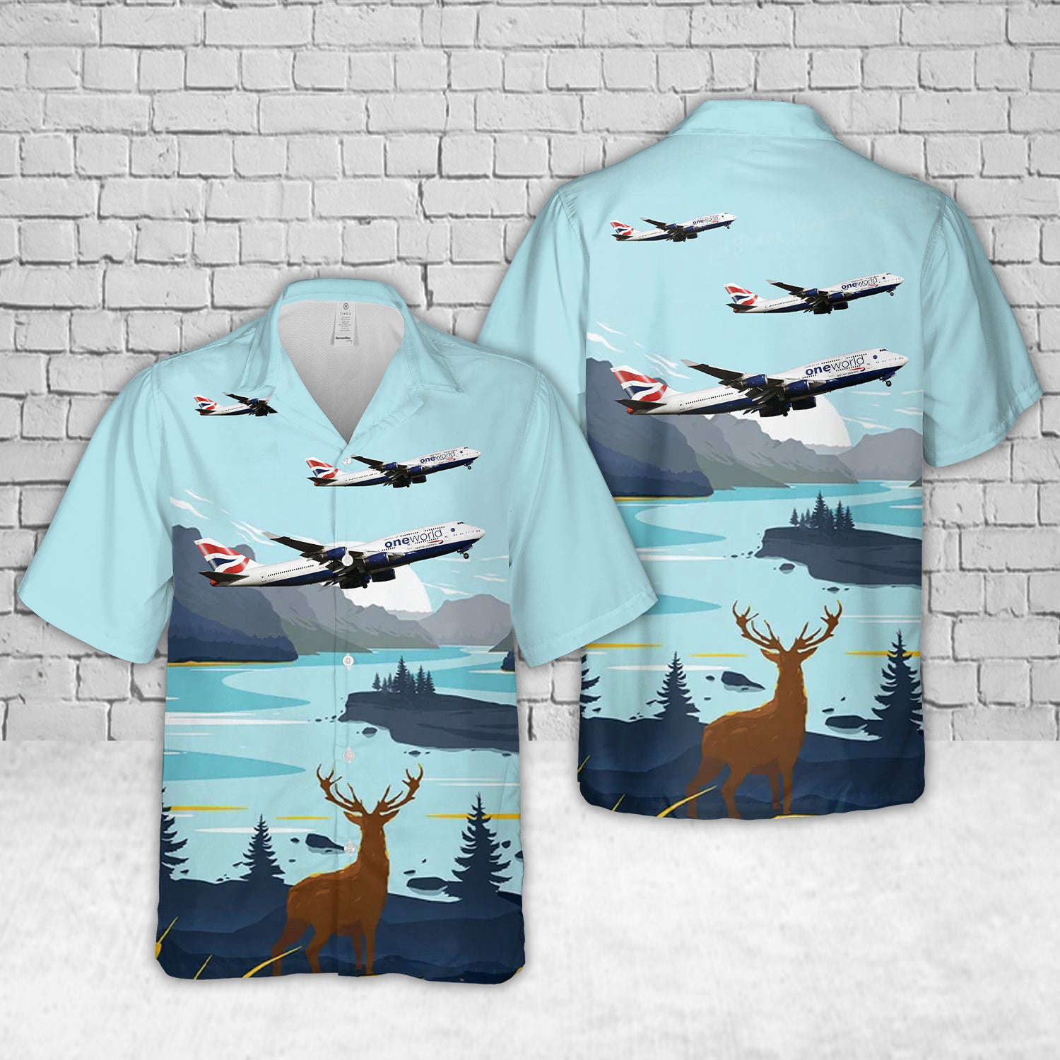 British Airways Oneworld Boeing 747-436 G-CIVP Hawaiian Shirt Gift for Men Dad Father Gift for Men Dad Father