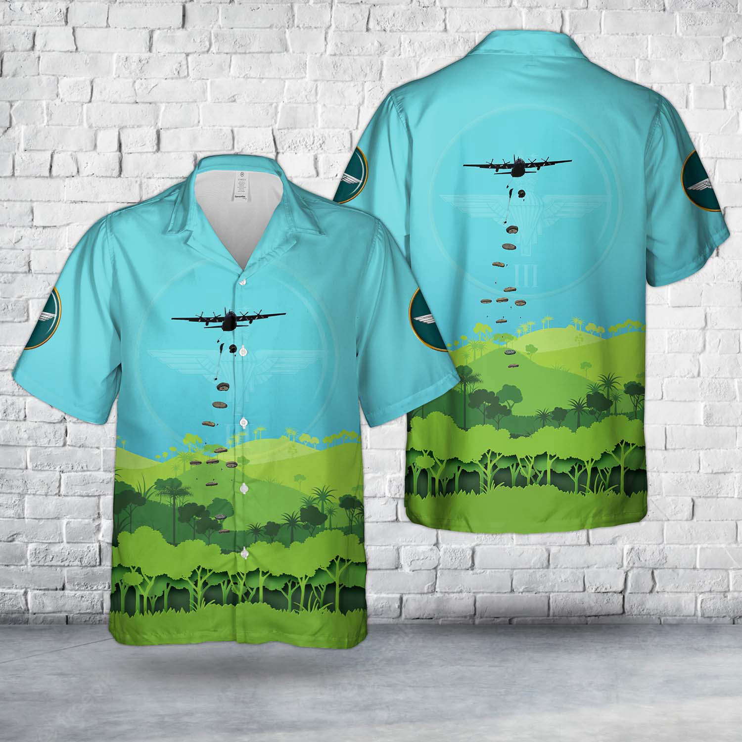 British Army, 3rd Battalion, Parachute Regiment (3 PARA) Paratroopers from a Hercules Aircraft Hawaiian Shirt Gift for Men Dad Father Gift for Men Dad Father