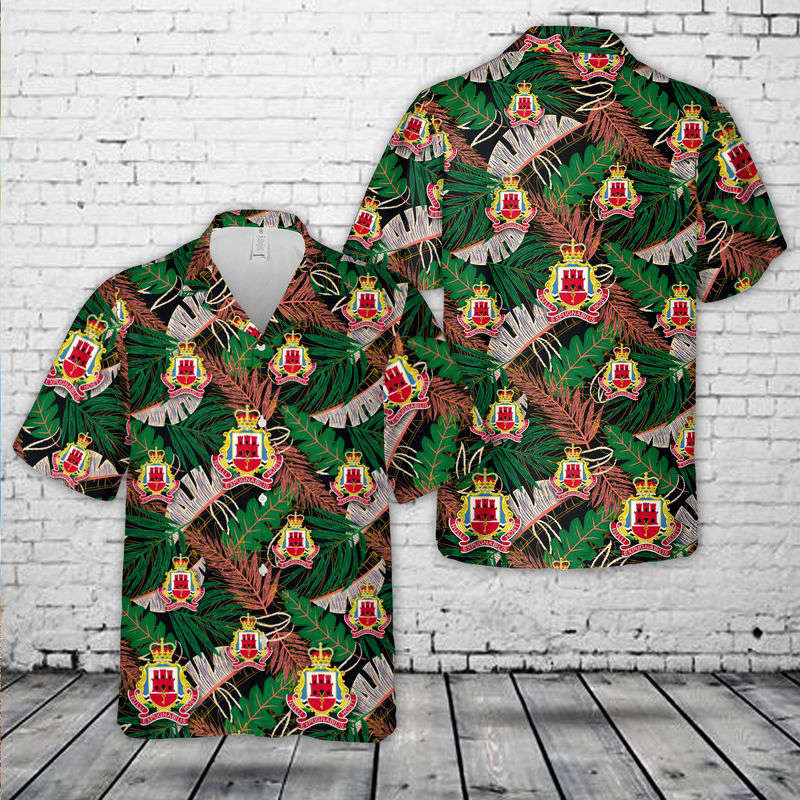 British Army The Royal Gibraltar Regiment Hawaiian Shirt Gift for Men Dad Father Gift for Men Dad Father