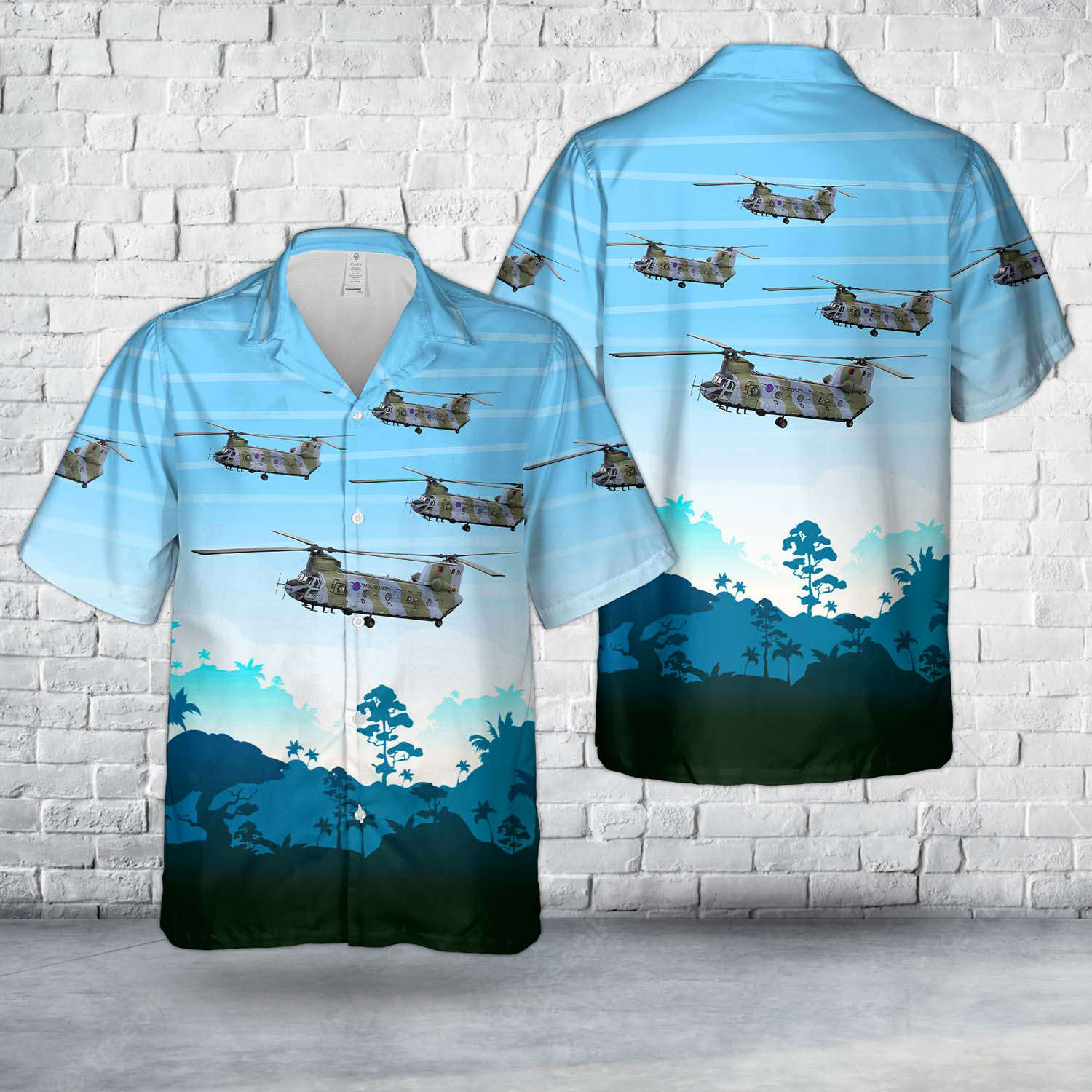 British Royal Air Force CH-47 HC1 Chinook “Bravo November” Falklands 1982 Hawaiian Shirt Gift for Men Dad Father Gift for Men Dad Father