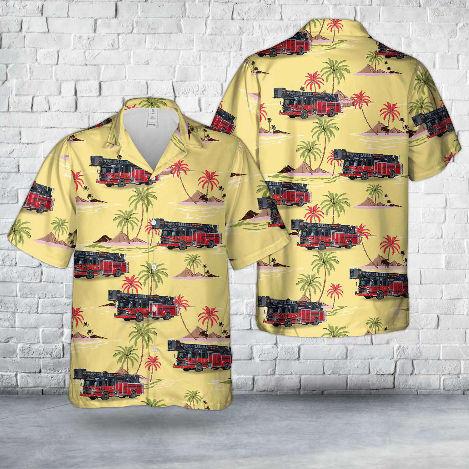 Brookfield Illinois Fire Department Hawaiian Shirt Gift for Men Dad Father Gift for Men Dad Father