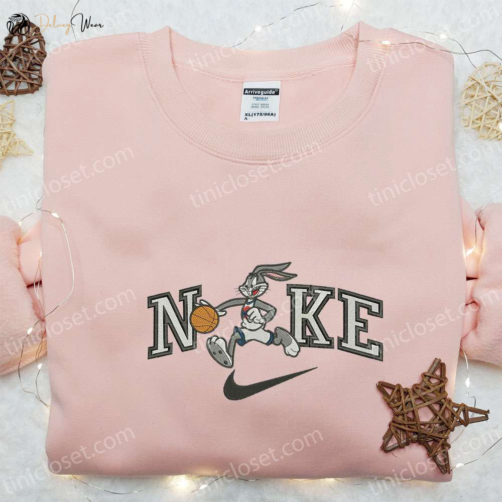 Bugs Bunny Basketball x Nike Cartoon Embroidered Shirt - Looney Tunes & Nike Inspired