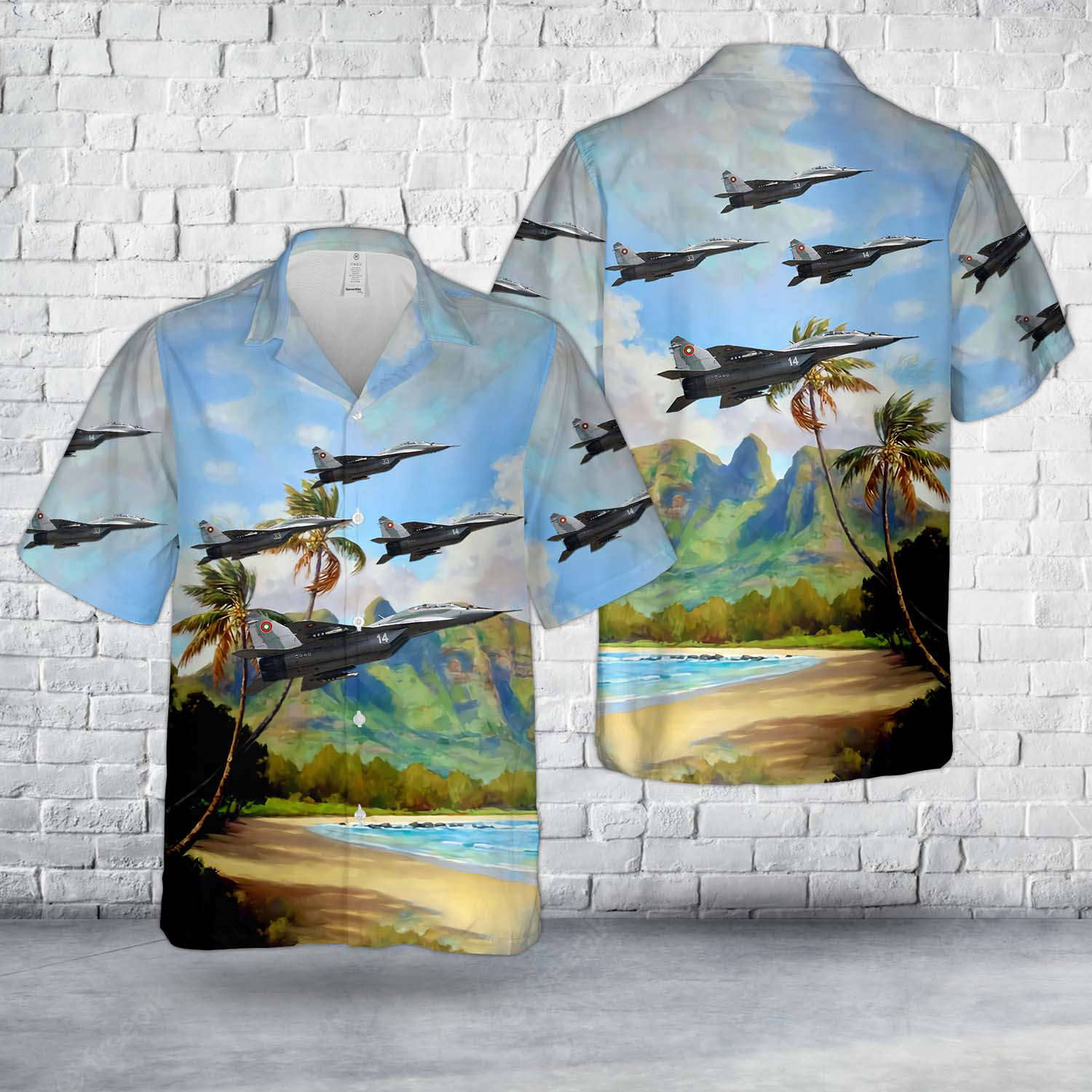 Bulgarian Air Force Mikoyan-Gurevich MiG-29UB Fulcrum B Hawaiian Shirt Gift for Men Dad Father Gift for Men Dad Father