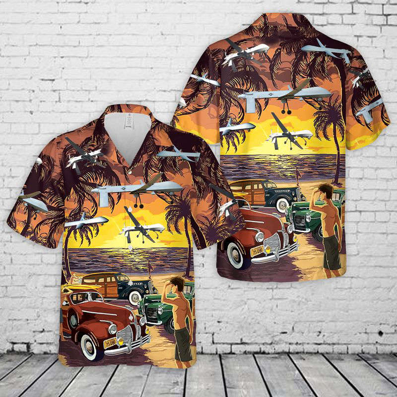California Air National Guard General Atomics MQ-1 Predator Hawaiian Shirt Gift for Men Dad Father Gift for Men Dad Father