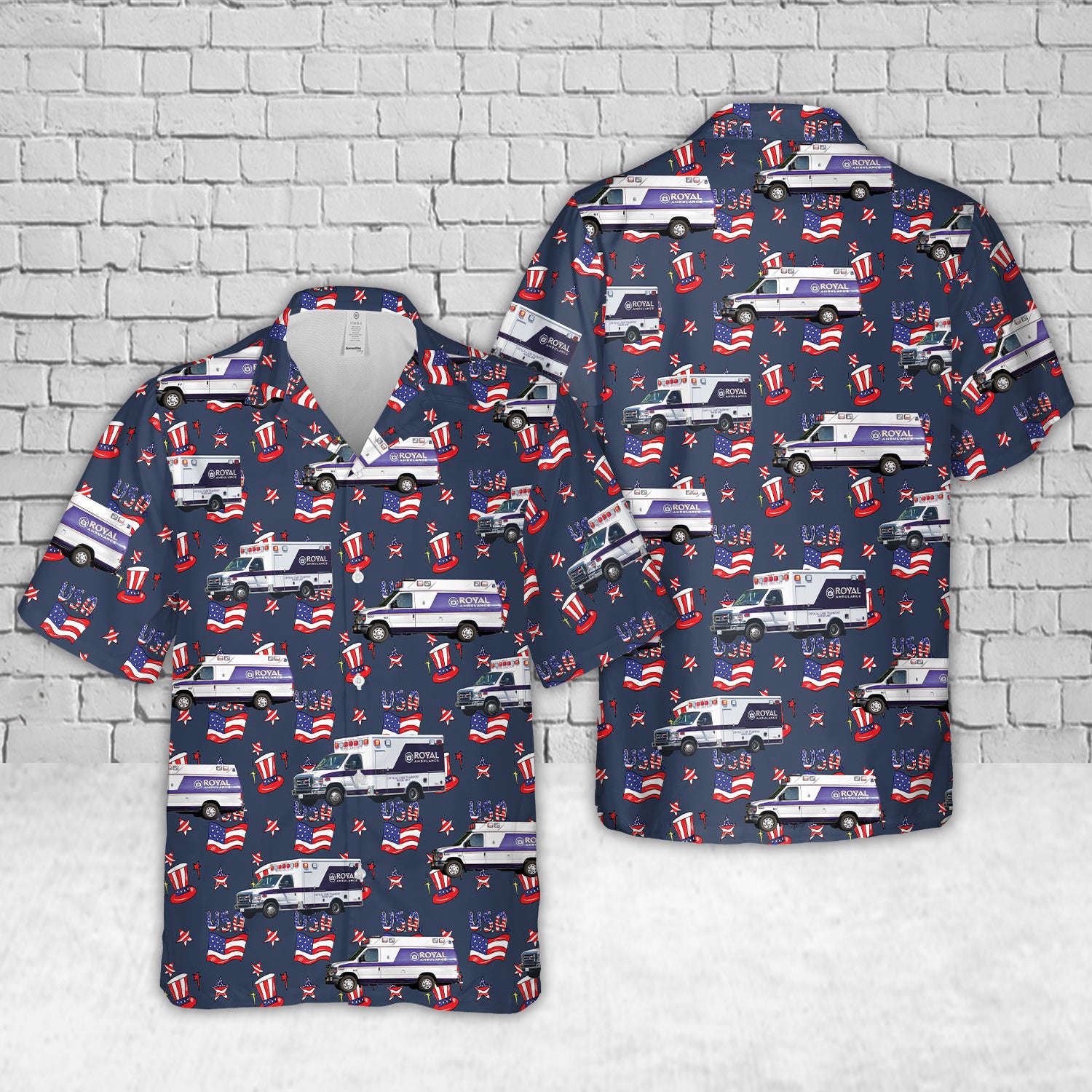 California Royal Ambulance, 4th of July Hawaiian Shirt Gift for Men Dad Father Gift for Men Dad Father