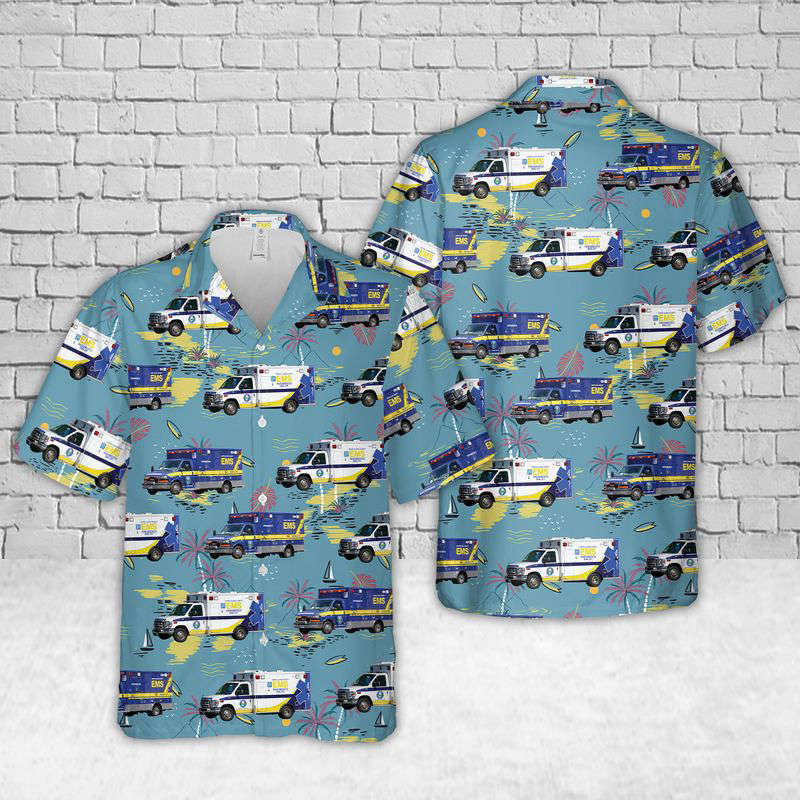 California Santa Clara County EMS Hawaiian Shirt Gift for Men Dad Father Gift for Men Dad Father
