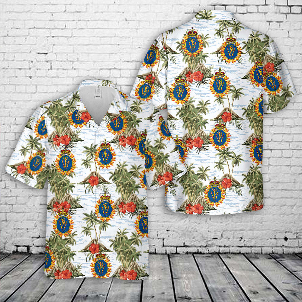 Canadian Armed Forces (CAF) Communications and Electronics Branch Hawaiian Shirt Gift for Men Dad Father Gift for Men Dad Father