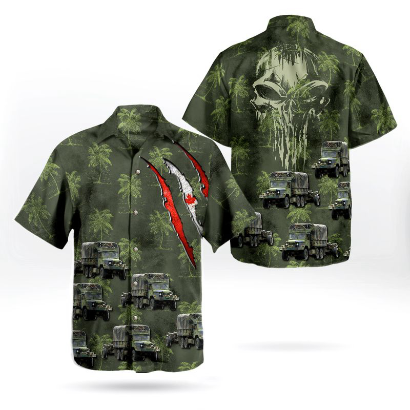 Canadian Army Bombardier MLVW M35 Truck Hawaiian Shirt Gift for Men Dad Father Gift for Men Dad Father